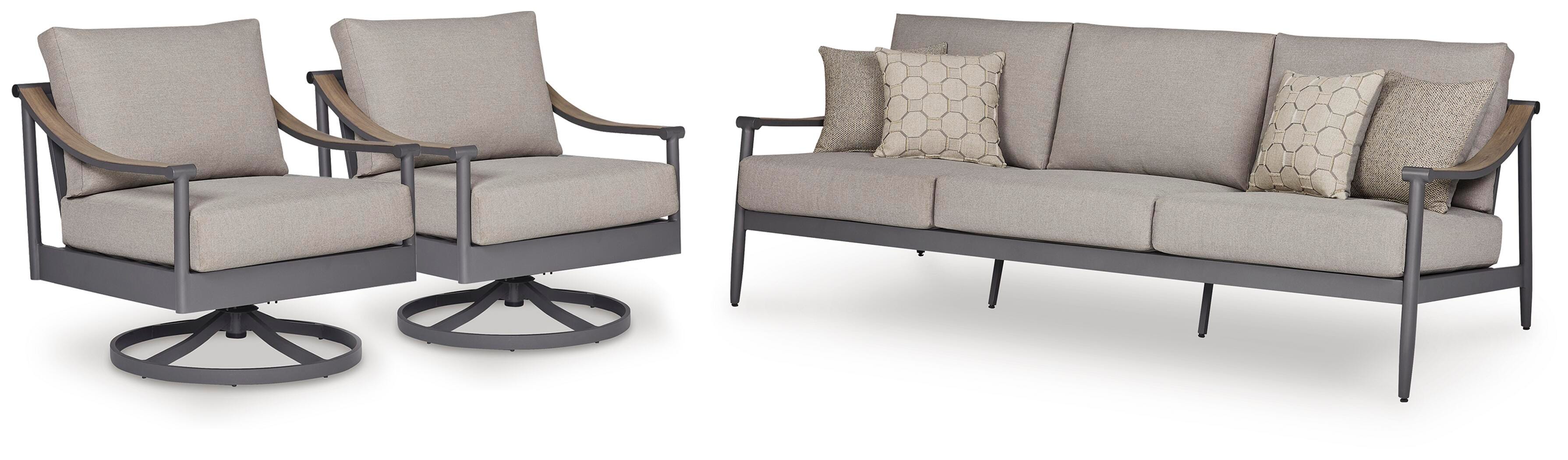 Ocean Beach Outdoor Sofa with 2 Lounge Chairs