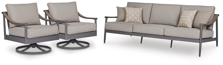 Ocean Beach Outdoor Sofa with 2 Lounge Chairs