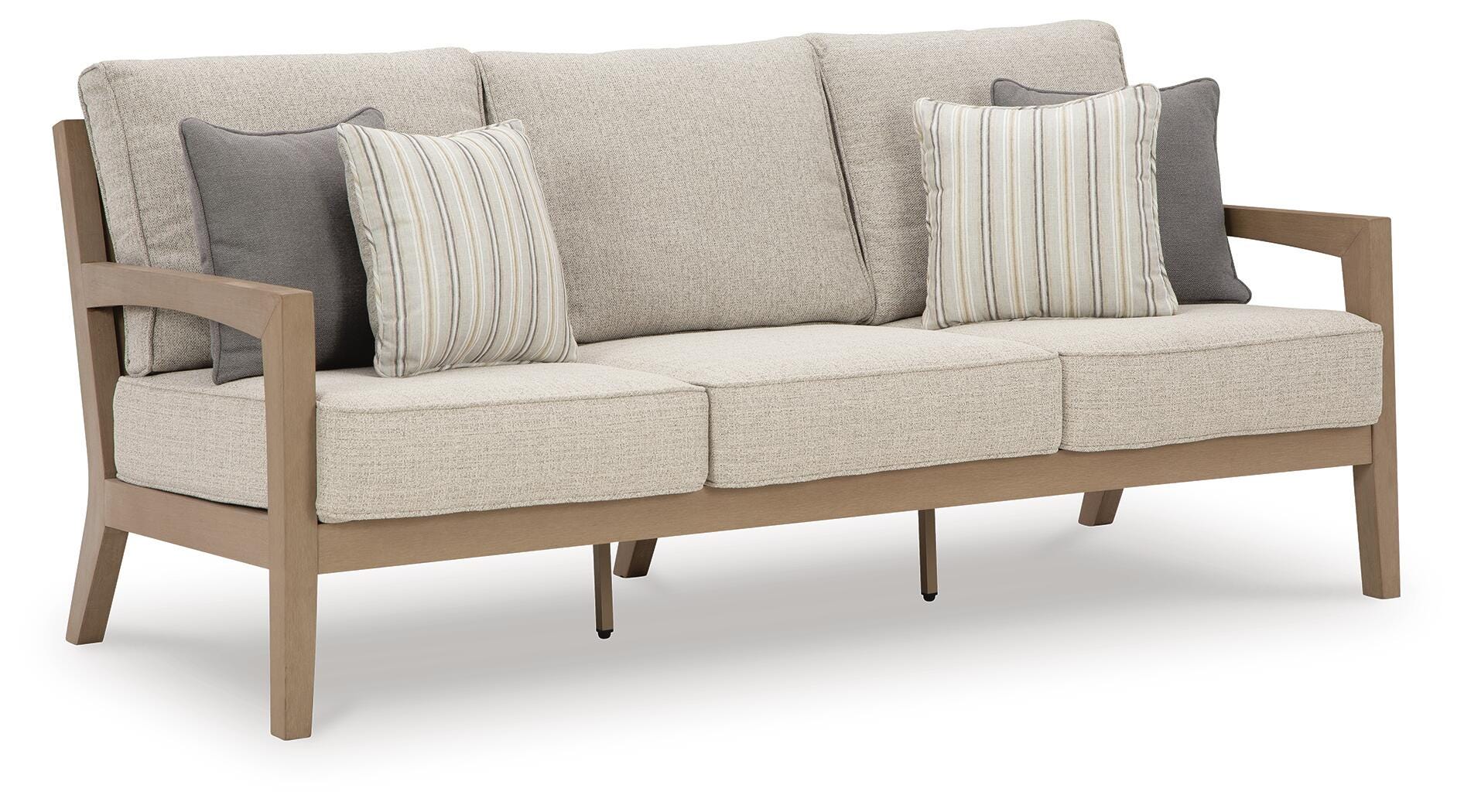 Hallow Creek Outdoor Sofa and Loveseat with Coffee Table