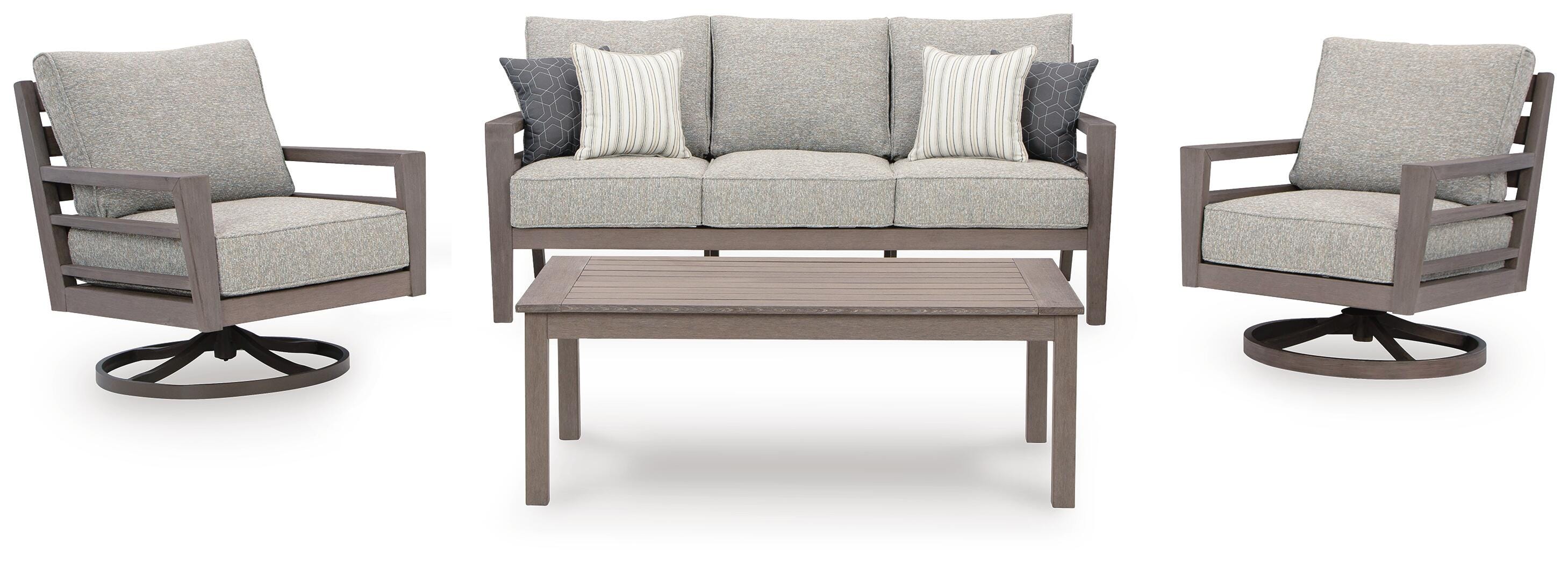 Hillside Barn Outdoor Sofa and 2 Chairs with Coffee Table