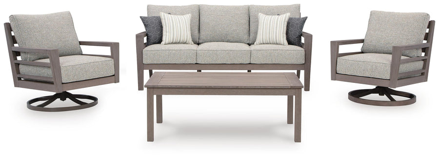 Hillside Barn Outdoor Sofa and 2 Chairs with Coffee Table