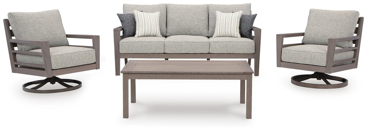 Hillside Barn Outdoor Sofa and 2 Chairs with Coffee Table