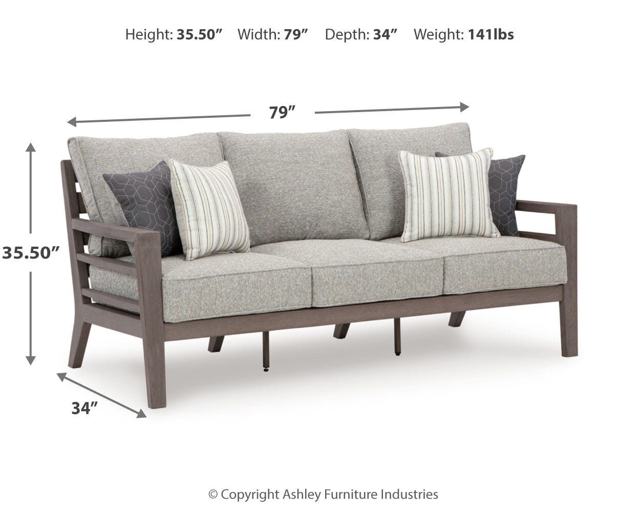 Hillside Barn Outdoor Sofa and 2 Chairs with Coffee Table