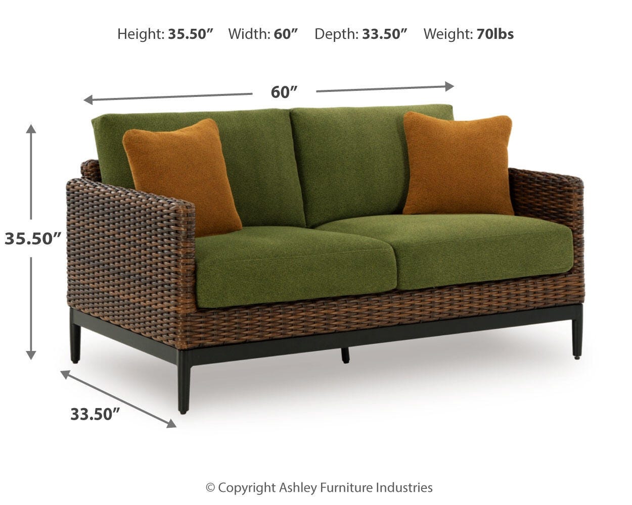 Horizon Hall Outdoor Sofa, 2 Lounge Chairs, Ottoman and Coffee Table