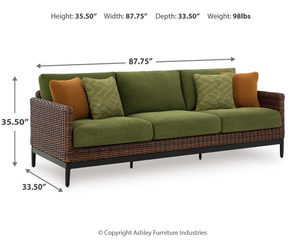 Horizon Hall Outdoor Sofa, 2 Lounge Chairs and 2 Ottomans