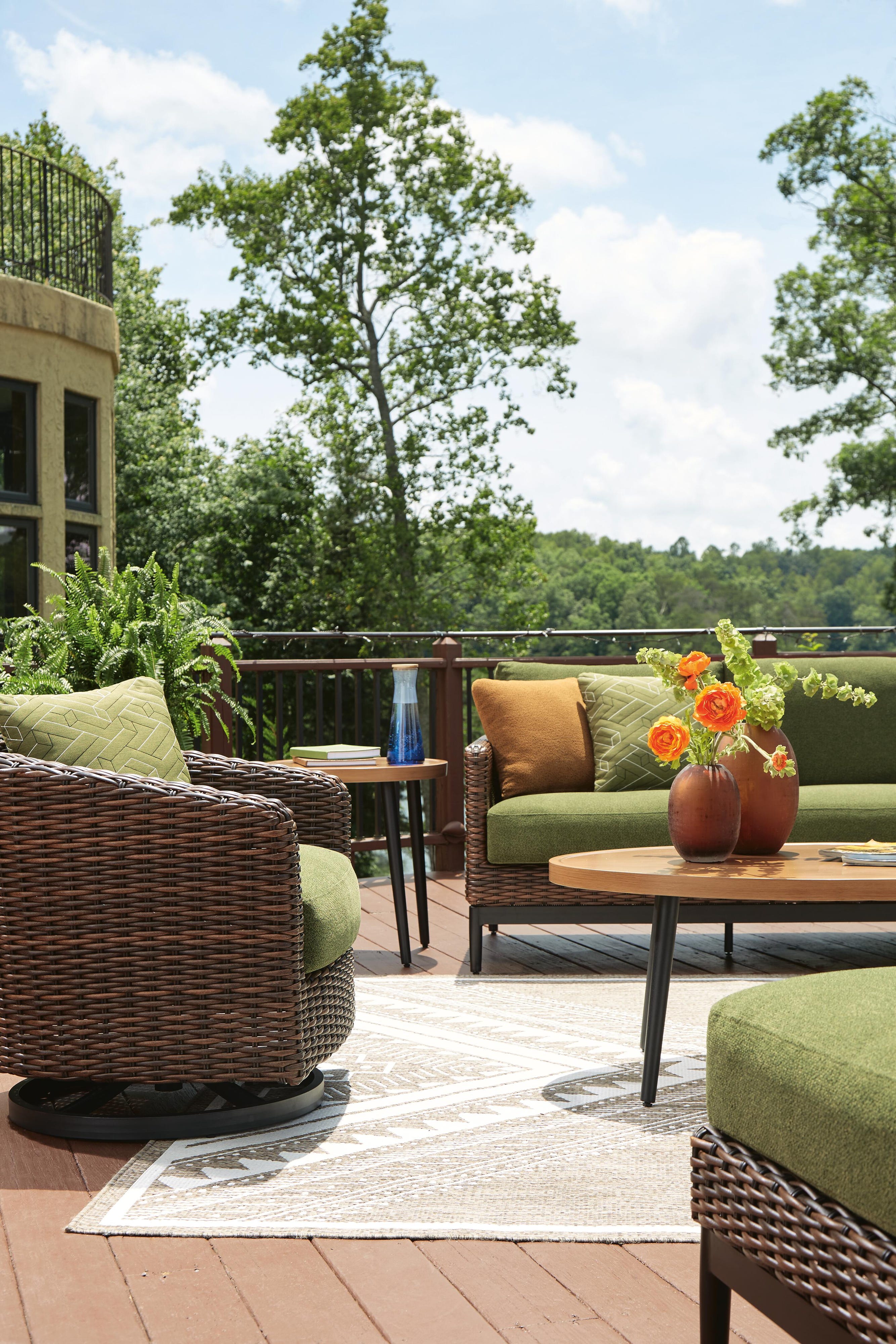 Horizon Hall Outdoor Sofa and 2 Swivel Lounge Chairs