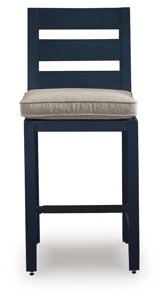 East Beach Outdoor Fire Pit Bar Table and 4 Barstools