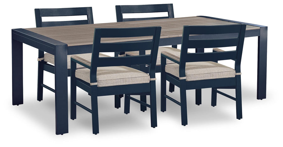 East Beach Outdoor Dining Table and 4 Chairs