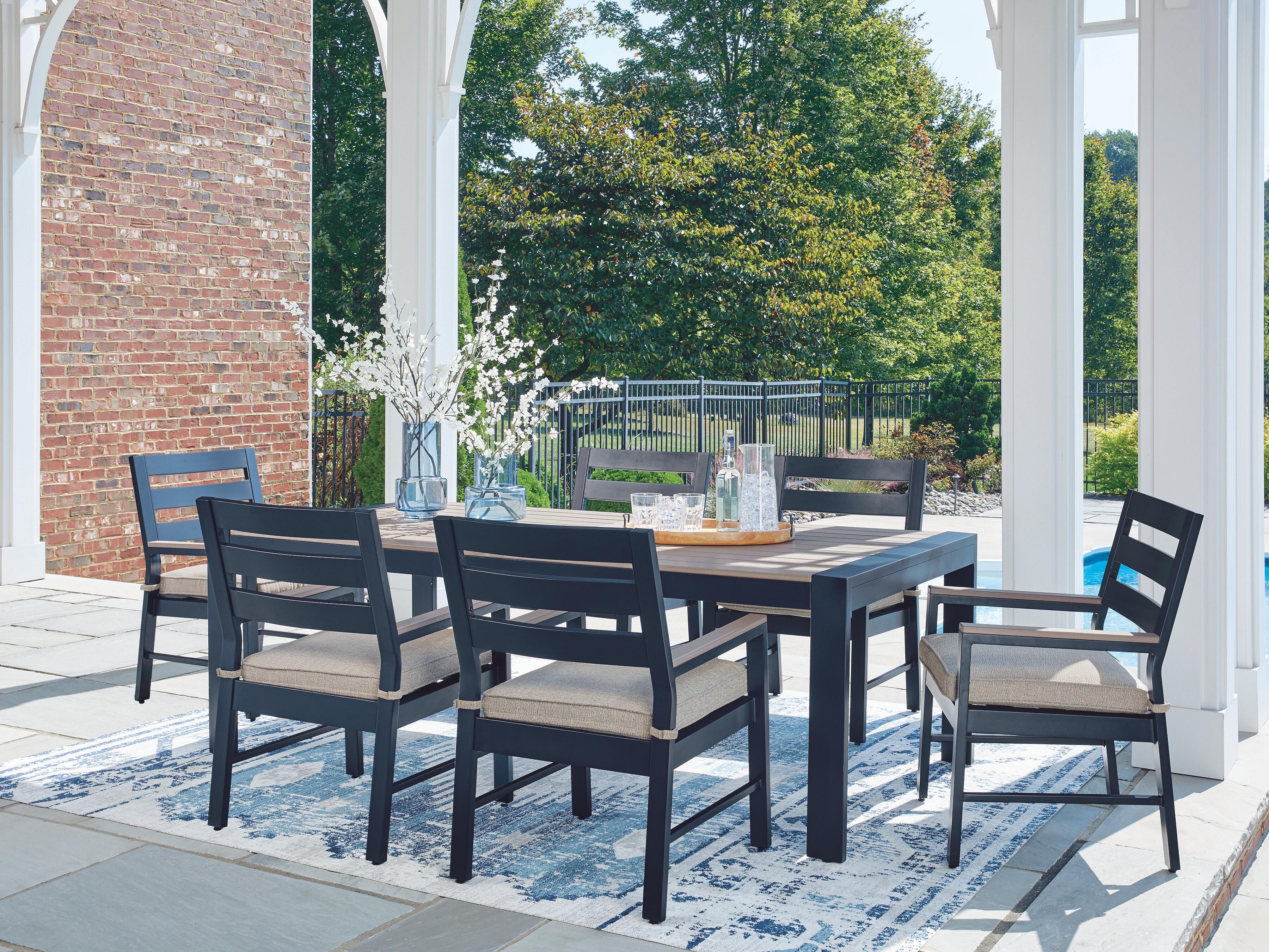 East Beach Outdoor Dining Table and 6 Chairs