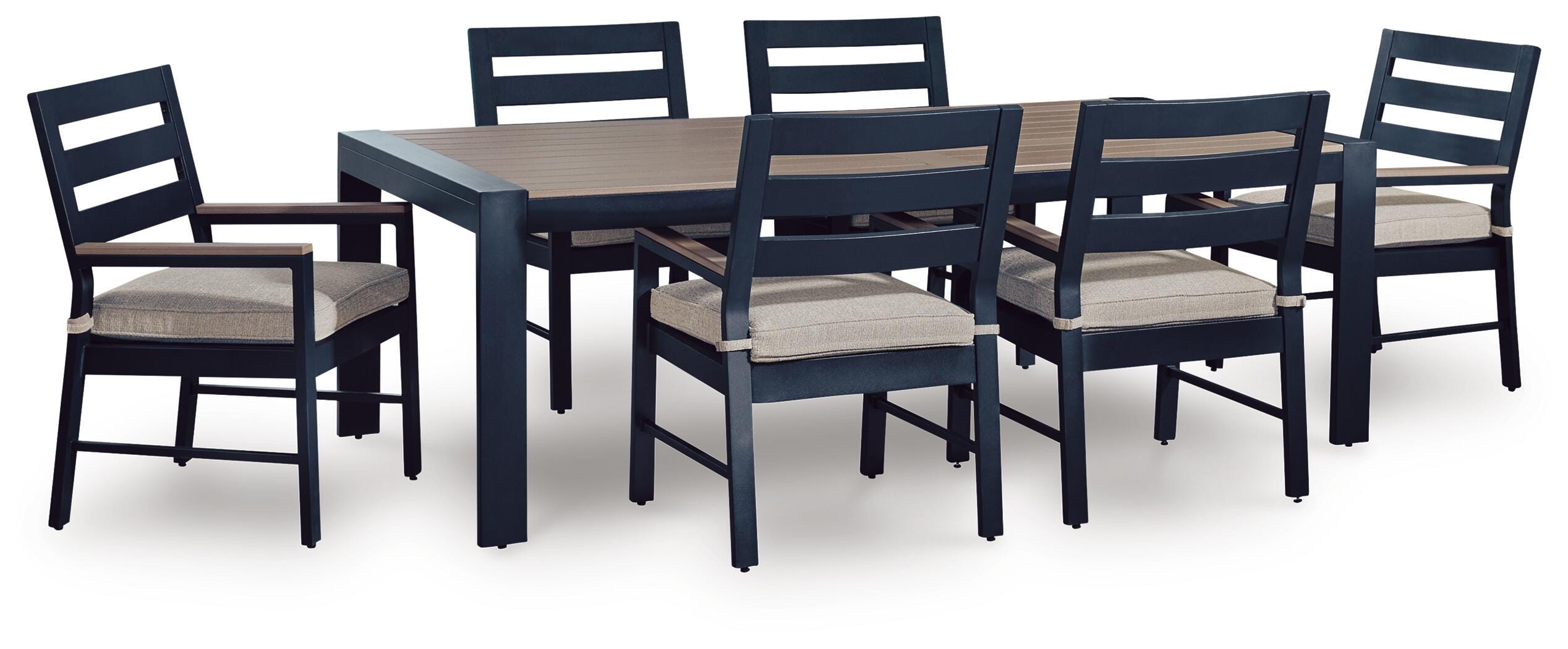 East Beach Outdoor Dining Table and 6 Chairs