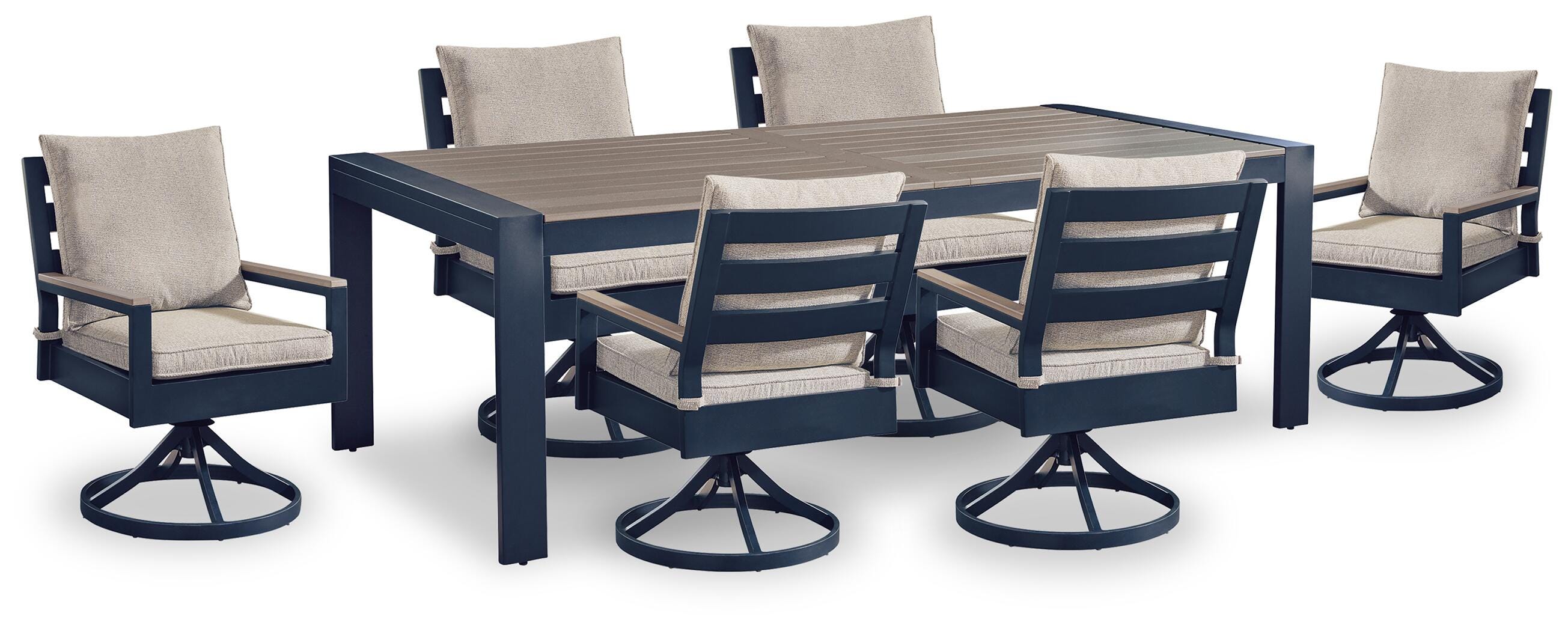East Beach Outdoor Dining Table and 6 Chairs