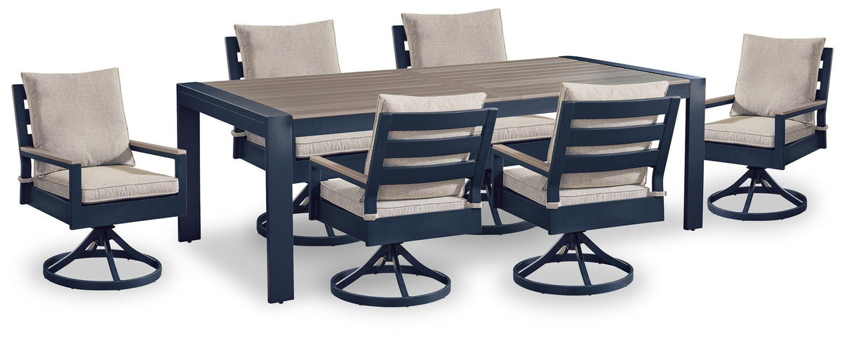 East Beach Outdoor Dining Table and 6 Chairs