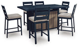 East Beach Outdoor Fire Pit Table and 6 Barstools