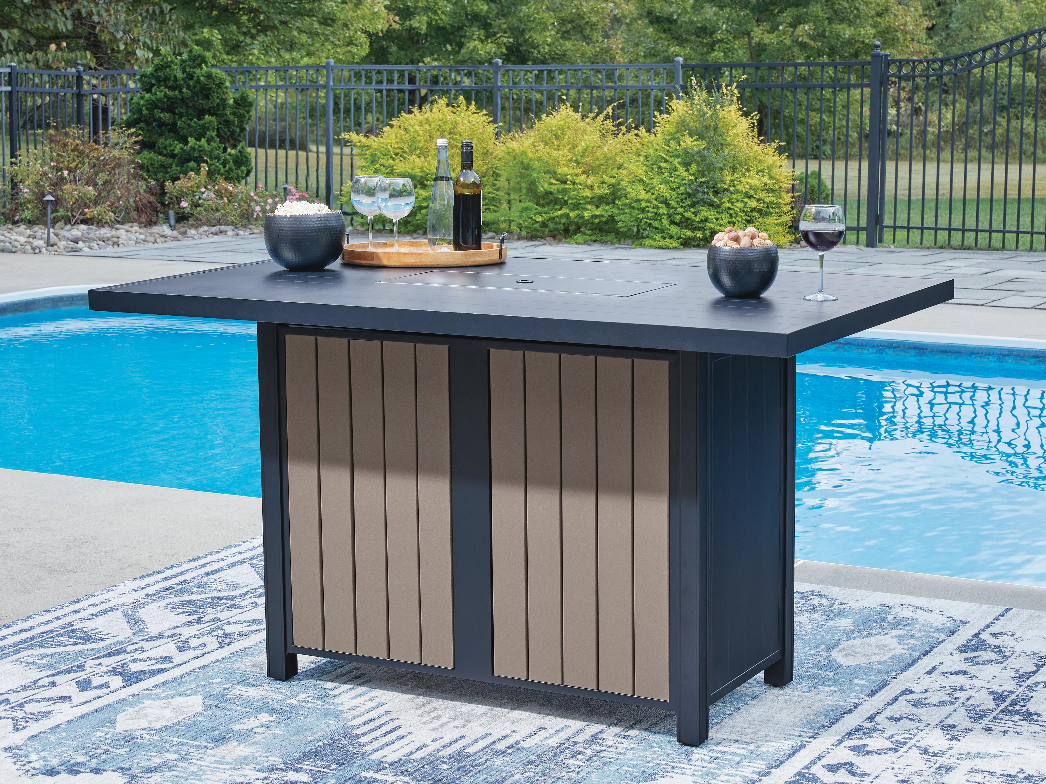 East Beach Outdoor Bar Table with Fire Pit