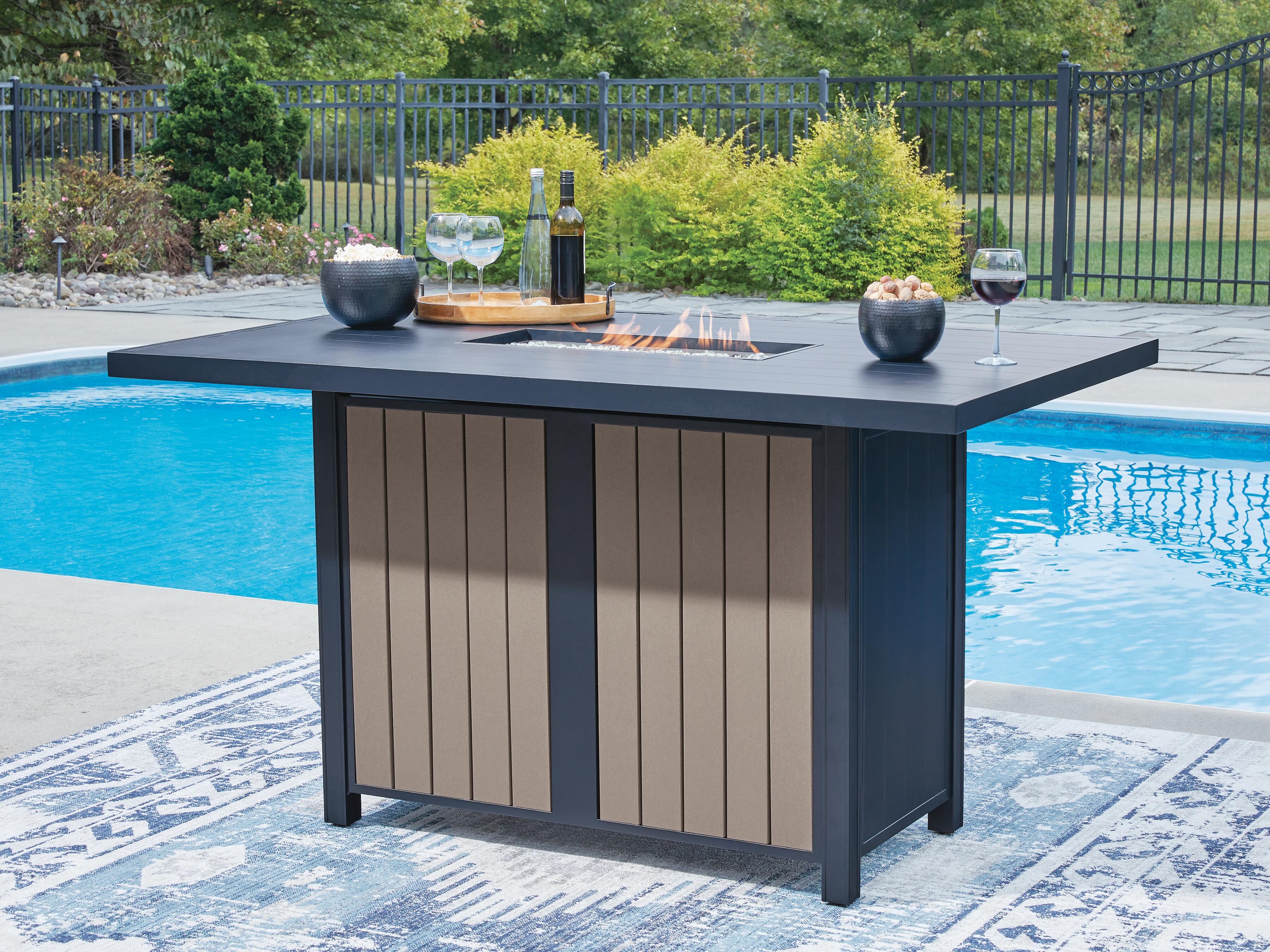 East Beach Outdoor Bar Table with Fire Pit