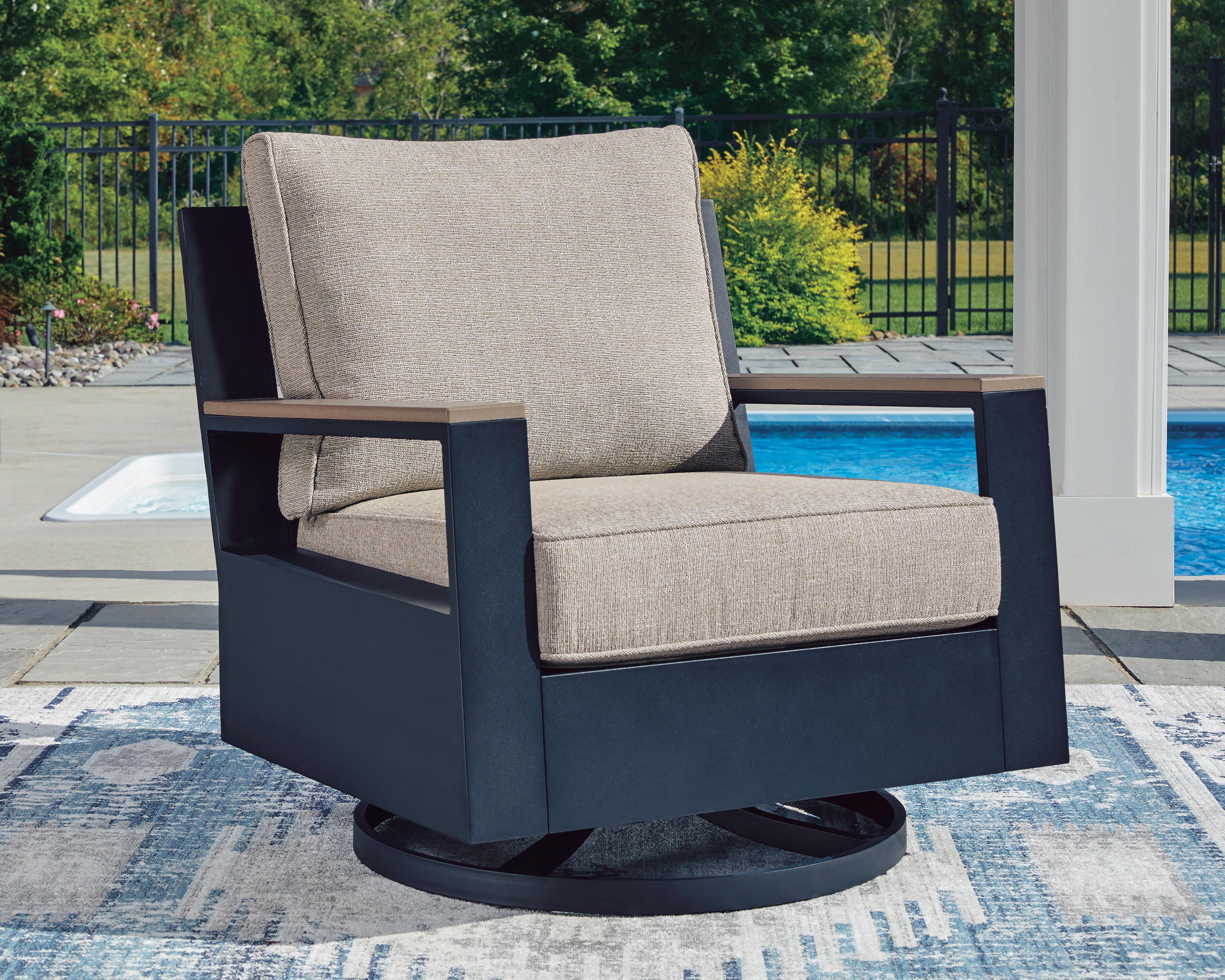 East Beach Outdoor Sofa with 2 Swivel Glider Chairs