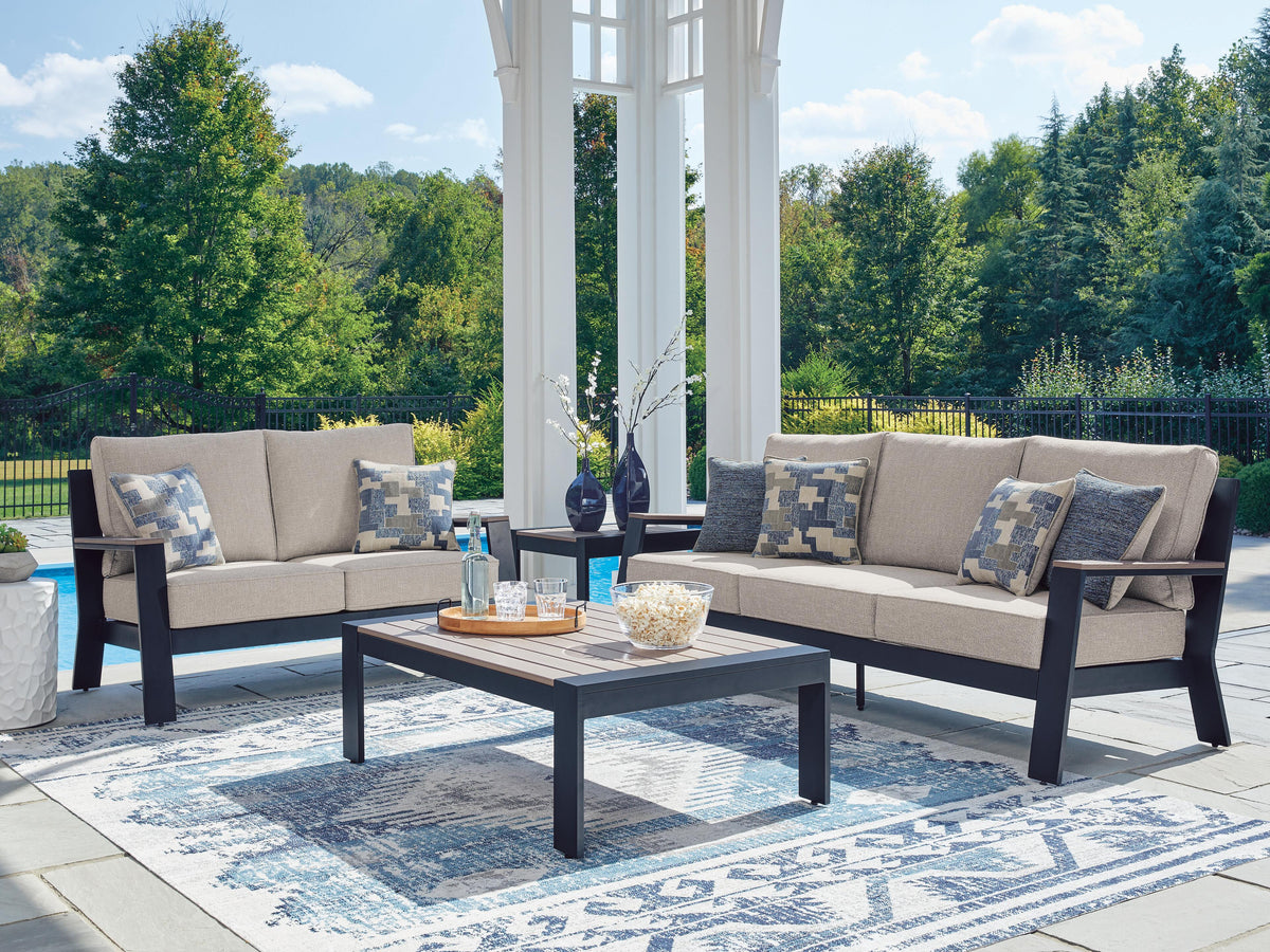 East Beach Outdoor Sofa and Loveseat with Coffee Table