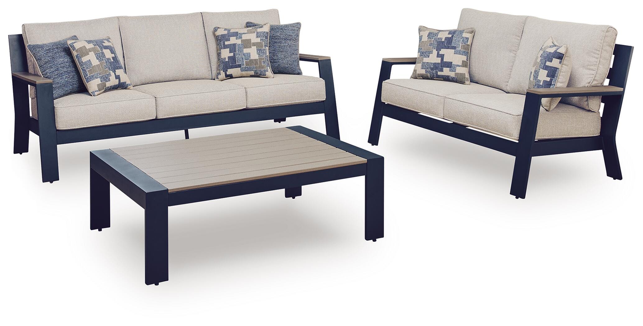 East Beach Outdoor Sofa and Loveseat with Coffee Table