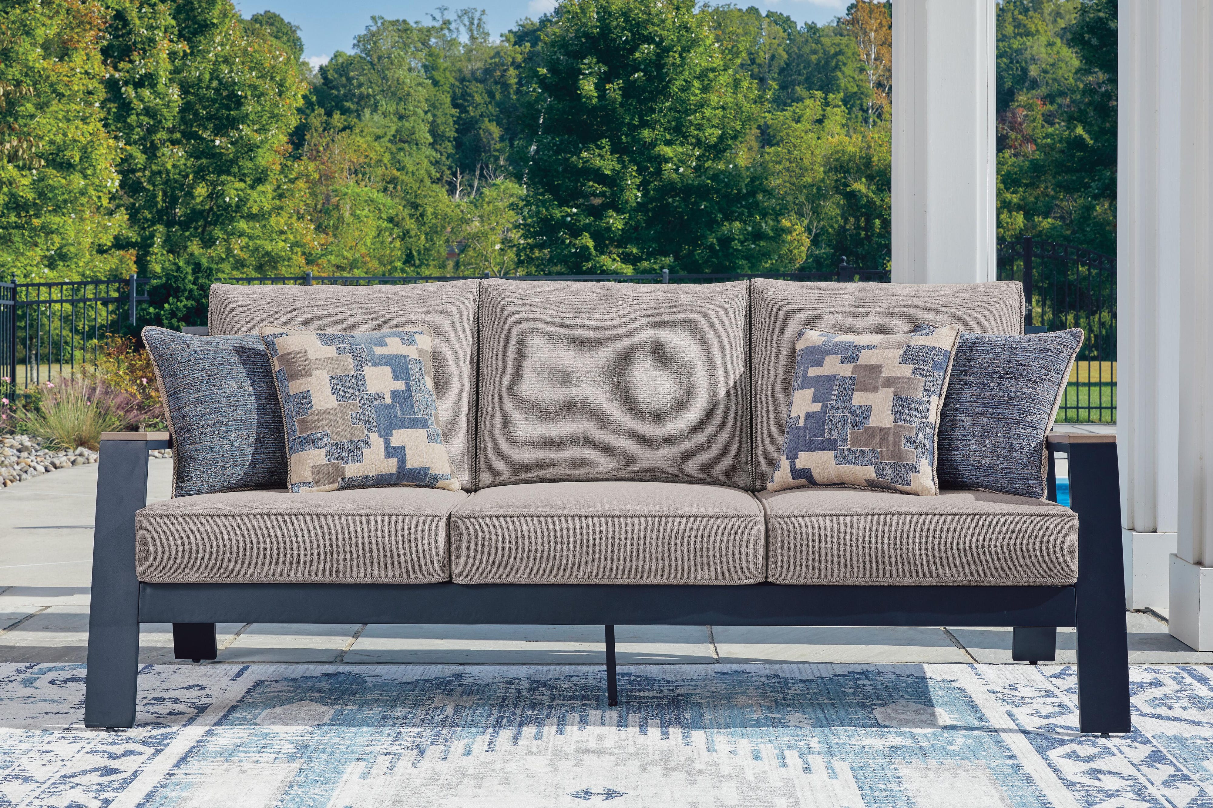East Beach Outdoor Sofa with 2 Swivel Glider Chairs