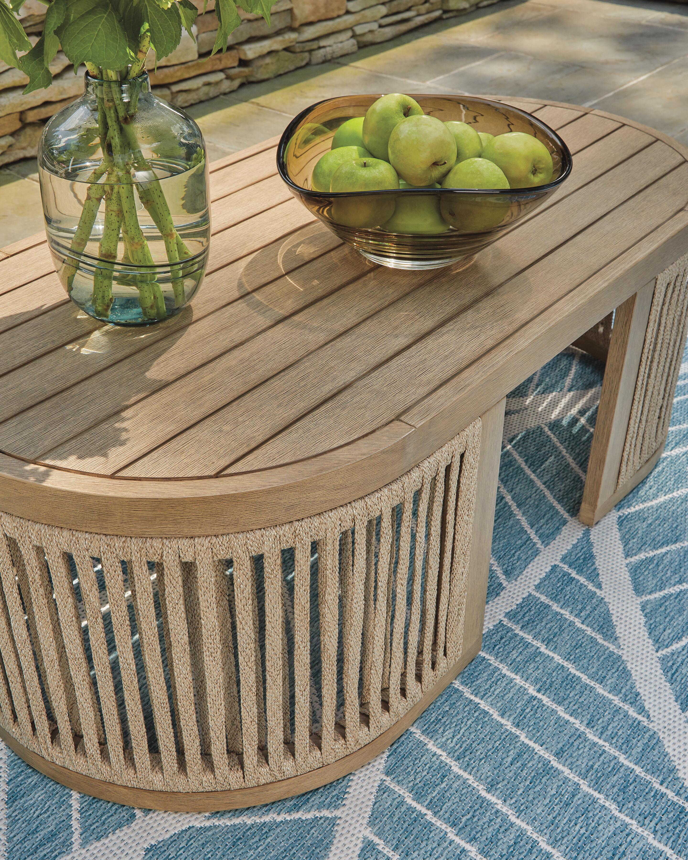 Serena Shores Outdoor Sofa and 2 Chairs with Coffee Table