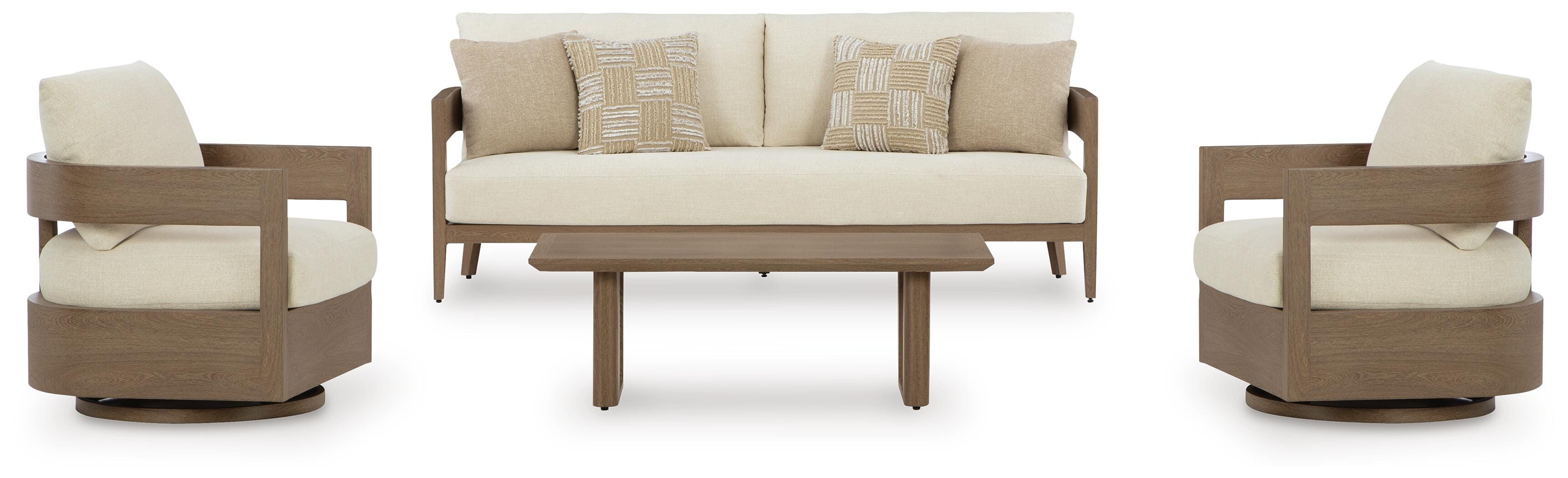 Serene Bay Outdoor Sofa and 2 Chairs with Coffee Table
