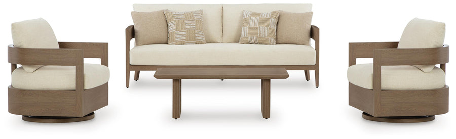 Serene Bay Outdoor Sofa and 2 Chairs with Coffee Table