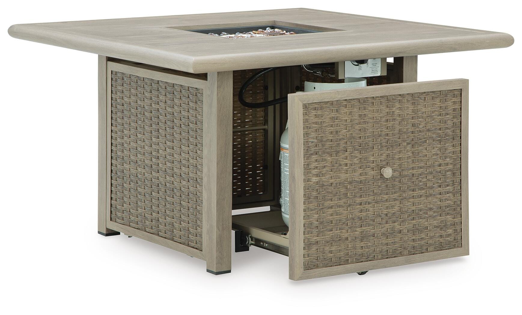 Cliff Trails Outdoor Fire Pit Table and 4 Chairs