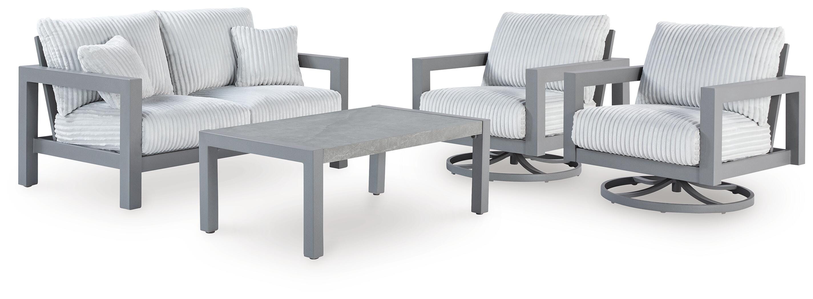 Hurley Park Outdoor Loveseat and 2 Lounge Chairs with Coffee Table