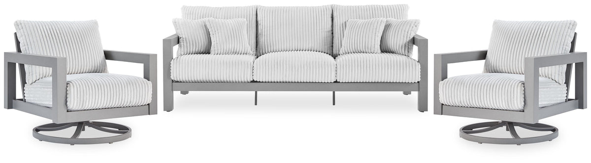 Hurley Park Outdoor Sofa with 2 Lounge Chairs