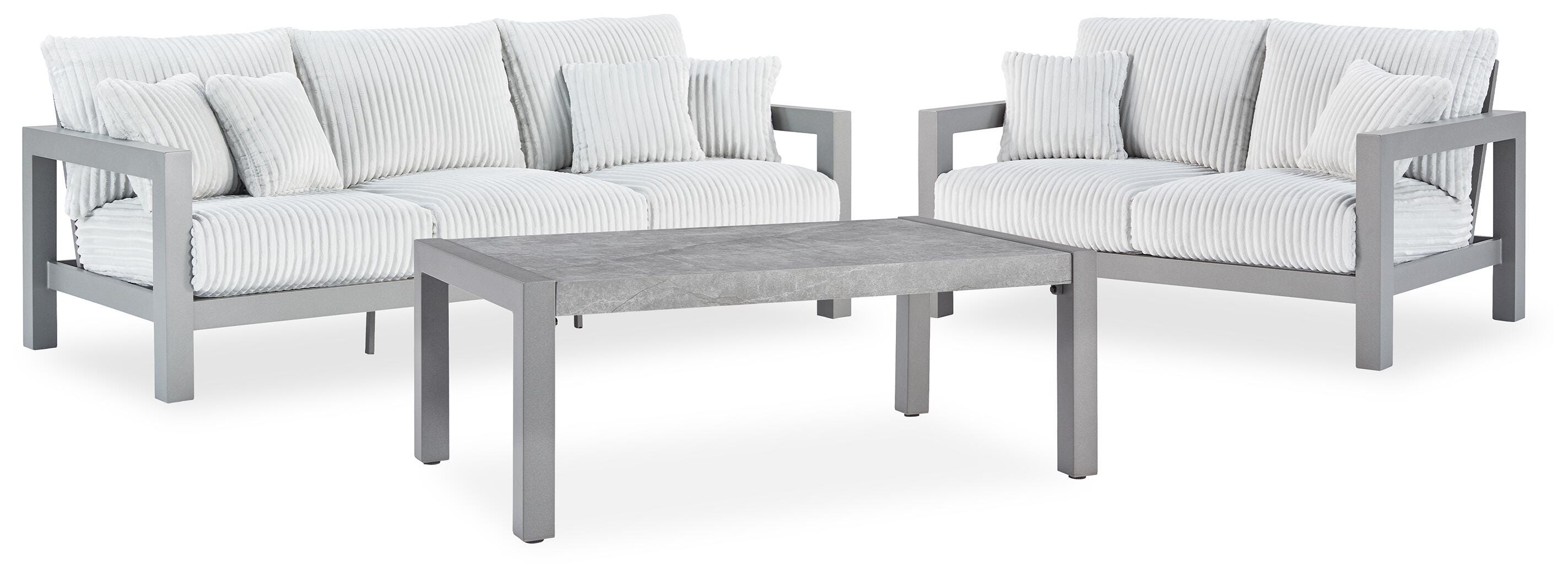 Hurley Park Outdoor Sofa and Loveseat with Coffee Table
