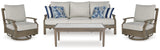 Rainier Ranch Outdoor Sofa and 2 Chairs with Coffee Table