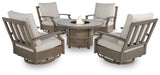 Rainier Ranch Outdoor Fire Pit Table and 4 Chairs