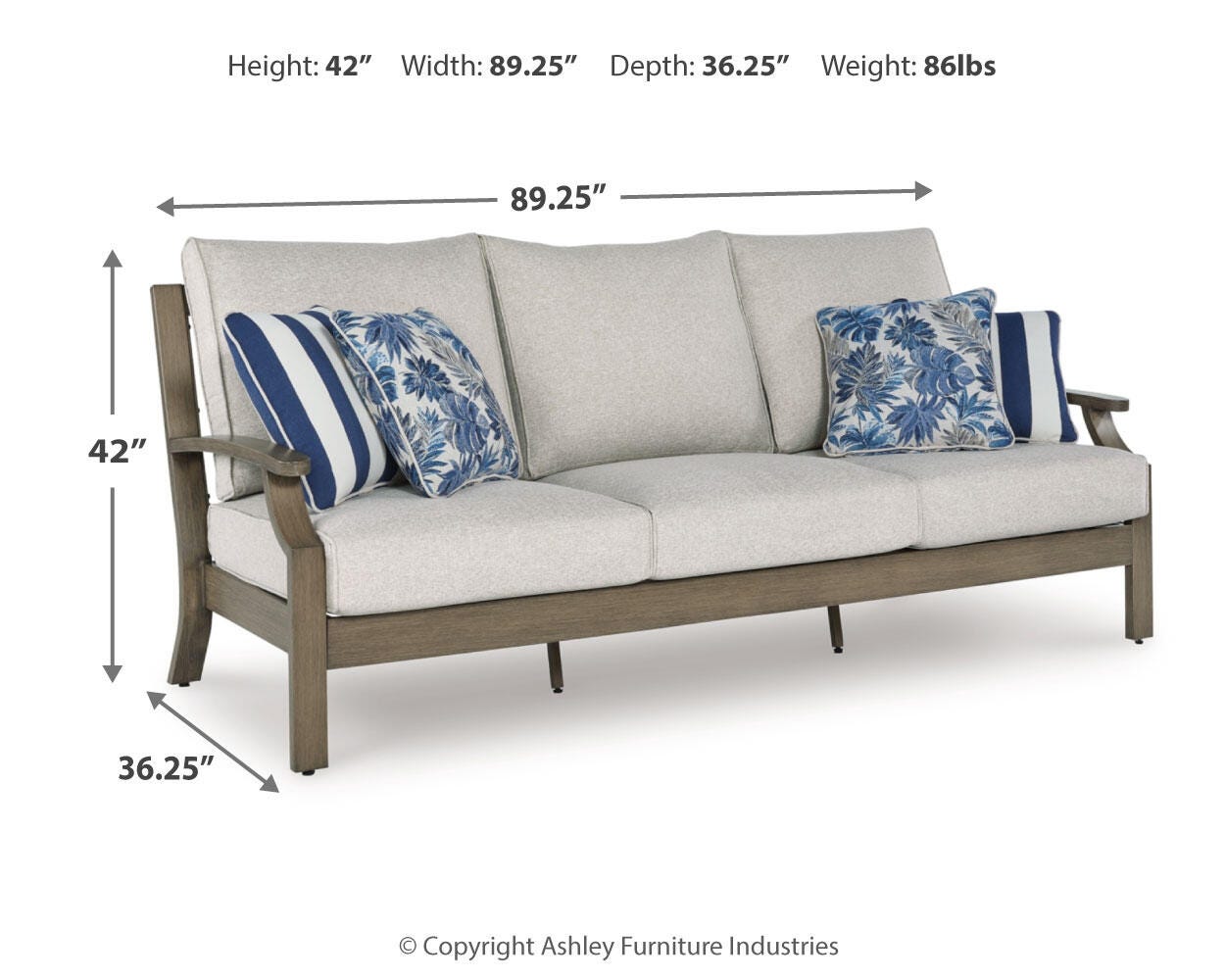Rainier Ranch Outdoor Sofa and 2 Chairs with Coffee Table