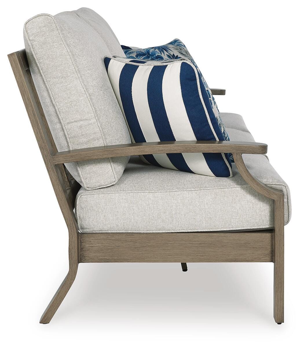 Rainier Ranch Outdoor Sofa and 2 Chairs with Coffee Table