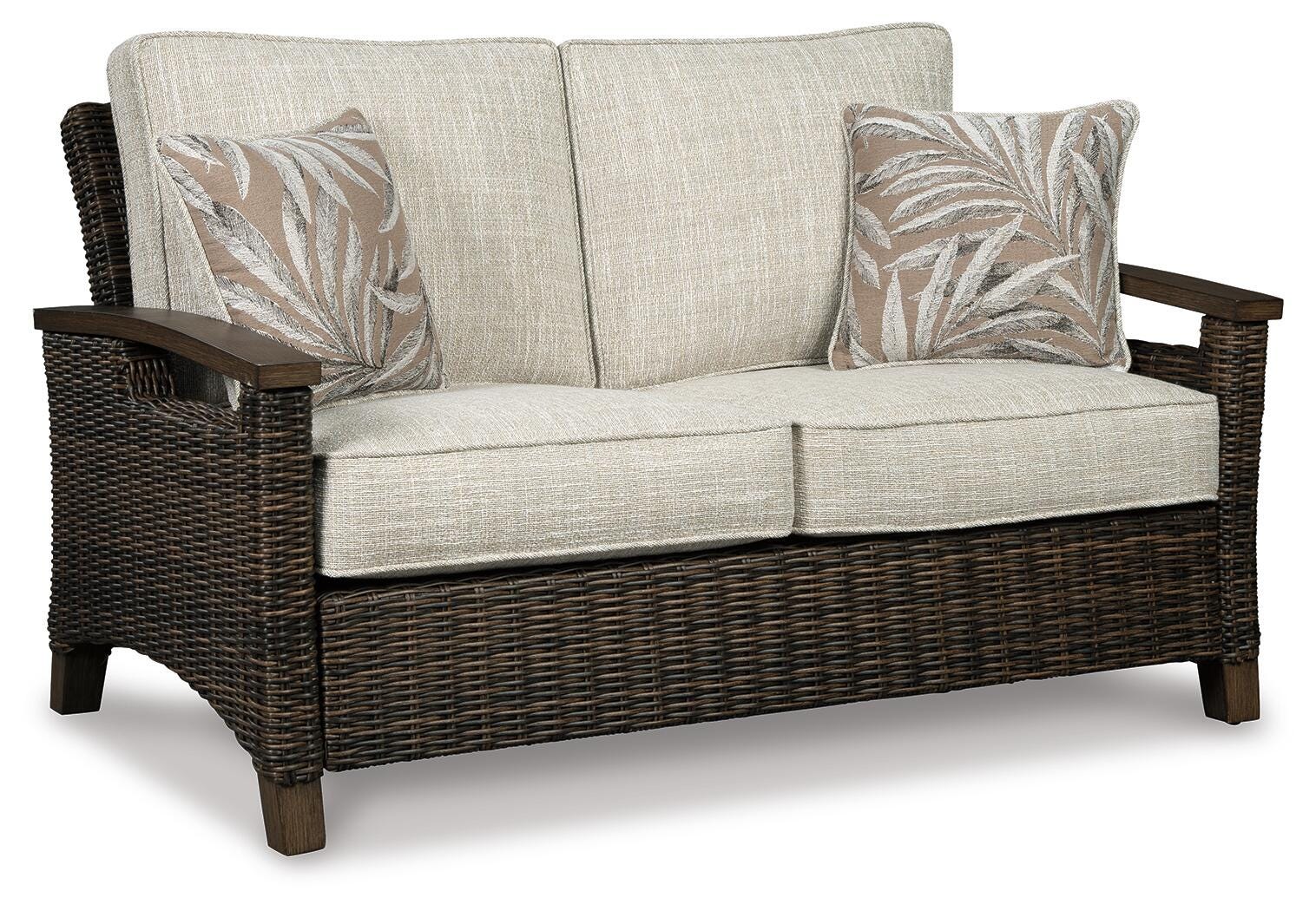 Paradise Trail Outdoor Loveseat, Fire Pit Table and 2 Lounge Chairs