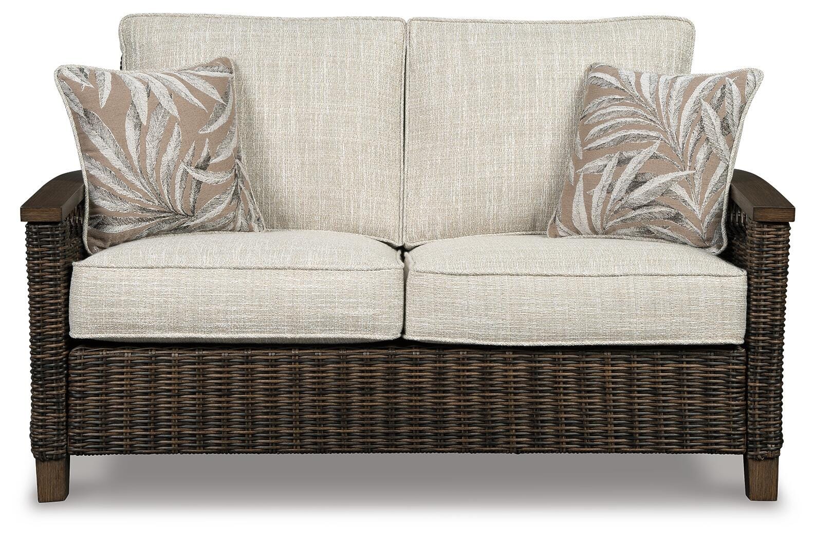 Paradise Trail Outdoor Loveseat, Fire Pit Table and 2 Lounge Chairs
