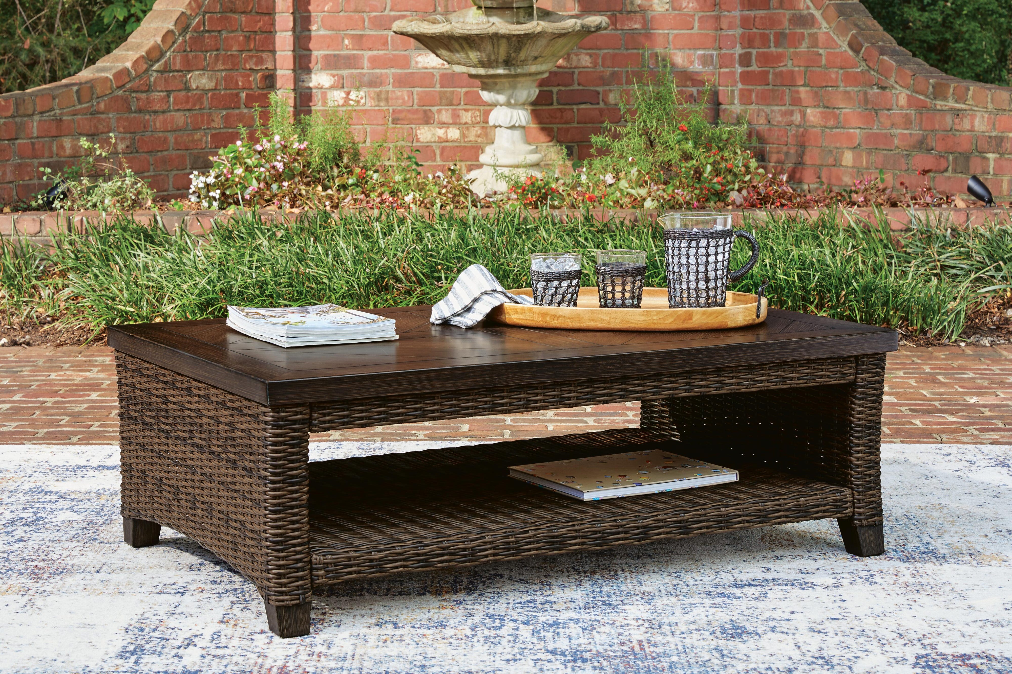 Monterey Point Outdoor Sofa and Loveseat with Coffee Table