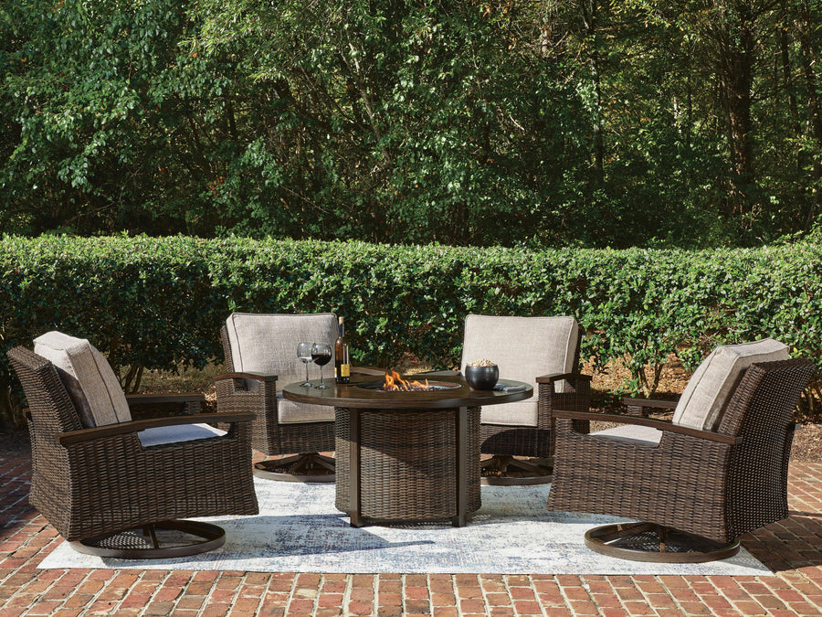 Monterey Point Outdoor Fire Pit Table and 4 Chairs
