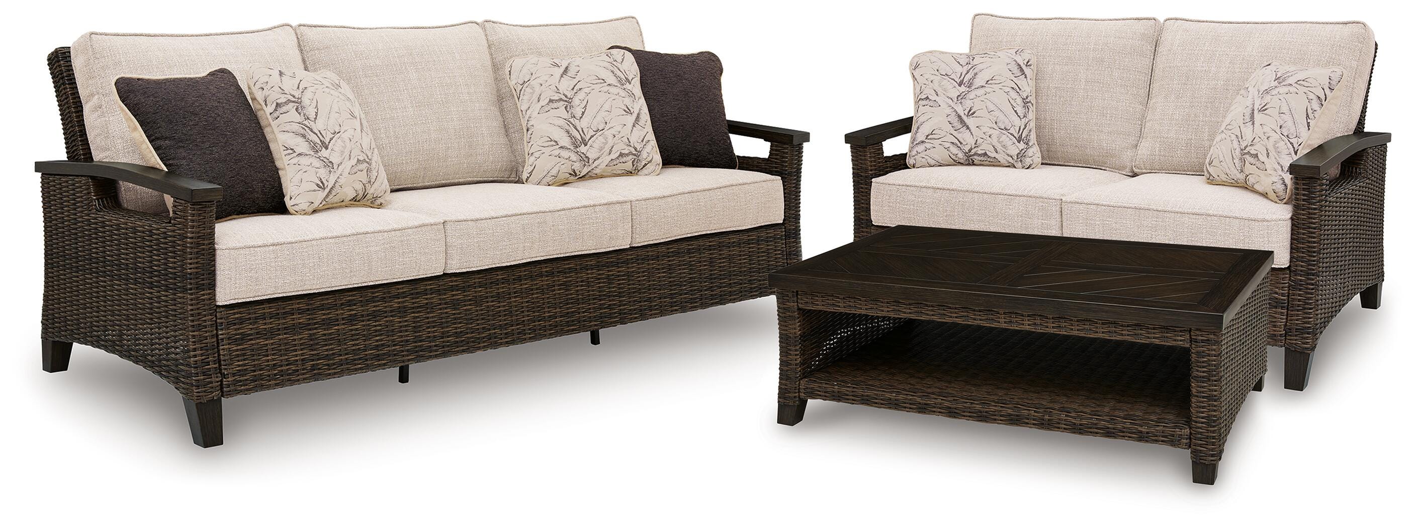 Monterey Point Outdoor Sofa and Loveseat with Coffee Table