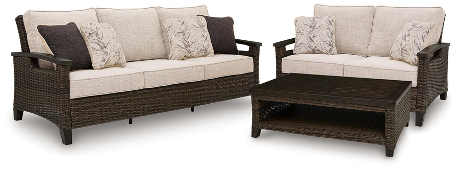 Monterey Point Outdoor Sofa and Loveseat with Coffee Table