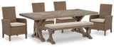 Laguna Heights Outdoor Dining Table and 4 Chairs and Bench