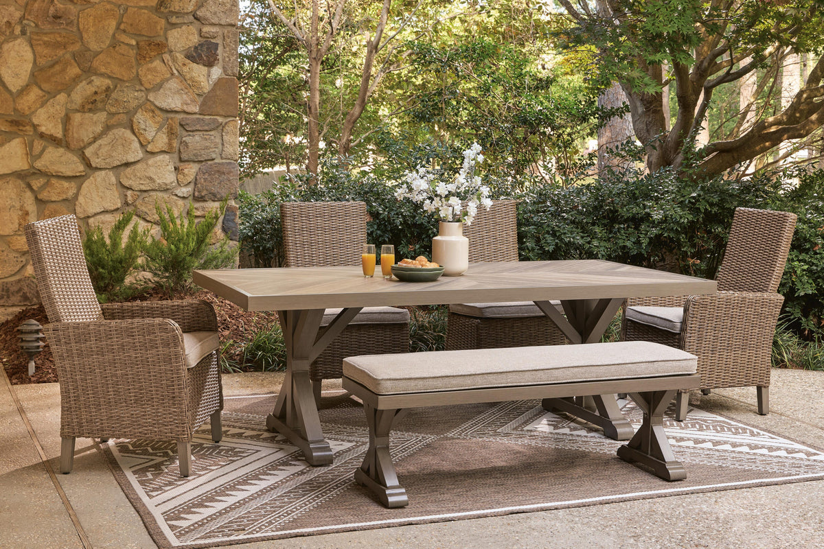 Laguna Heights Outdoor Dining Table and 4 Chairs and Bench
