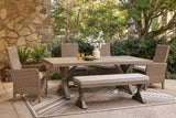 Laguna Heights Outdoor Dining Table and 4 Chairs and Bench