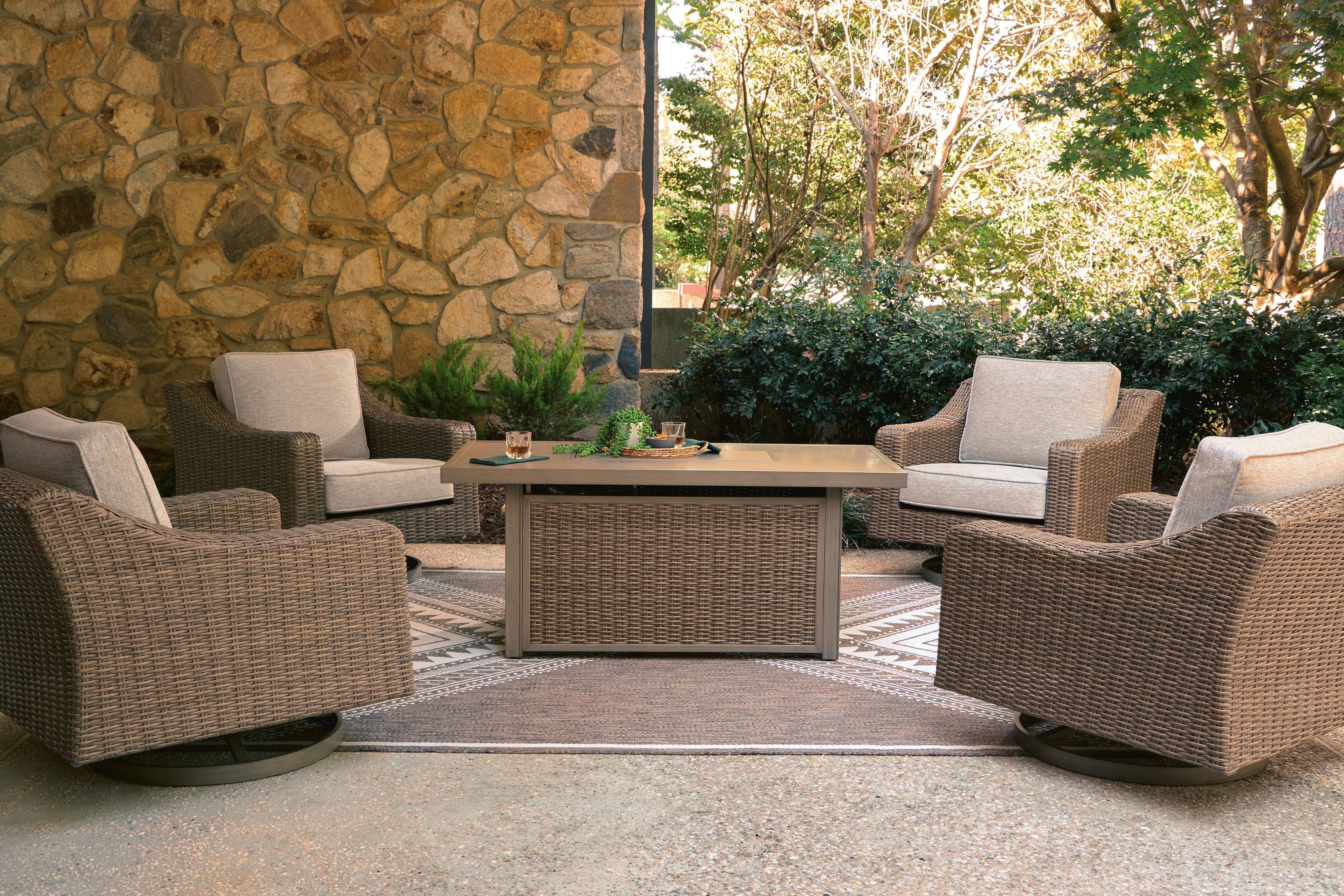 Laguna Heights Outdoor Fire Pit Table and 4 Chairs