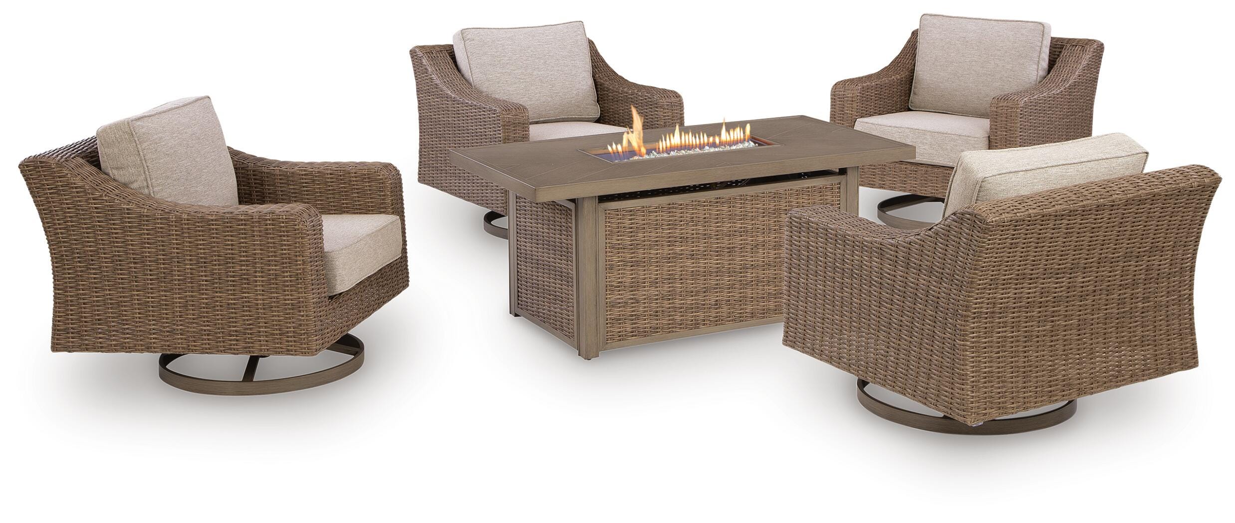 Laguna Heights Outdoor Fire Pit Table and 4 Chairs