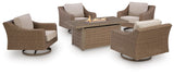 Laguna Heights Outdoor Fire Pit Table and 4 Chairs