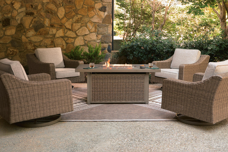 Laguna Heights Outdoor Fire Pit Table and 4 Chairs