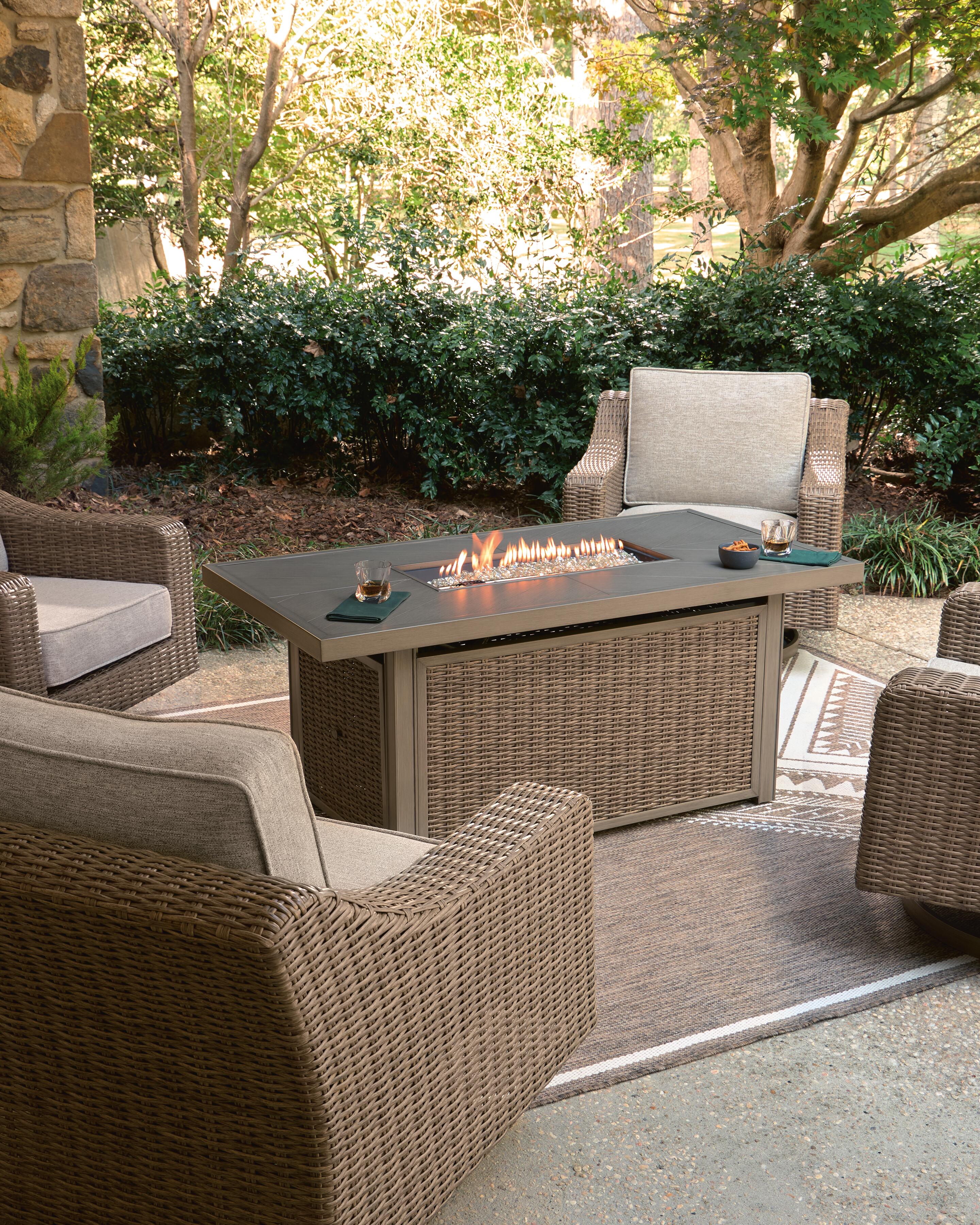 Laguna Heights Outdoor Fire Pit Table and 4 Chairs
