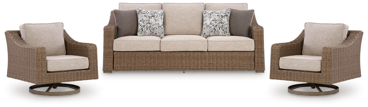 Laguna Heights Outdoor Sofa with 2 Lounge Chairs
