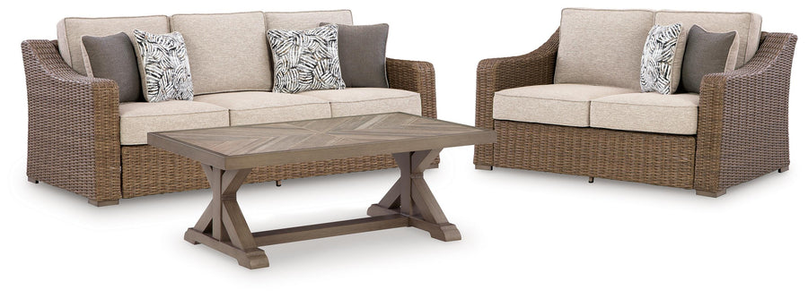 Laguna Heights Outdoor Sofa and Loveseat with Coffee Table